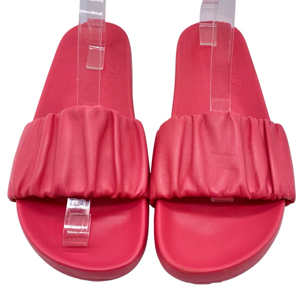 J. Crew Womens Shoes Pacific Sandals 10 Pink Scrunchie Strap Slide Flat Casual - Picture 3 of 10